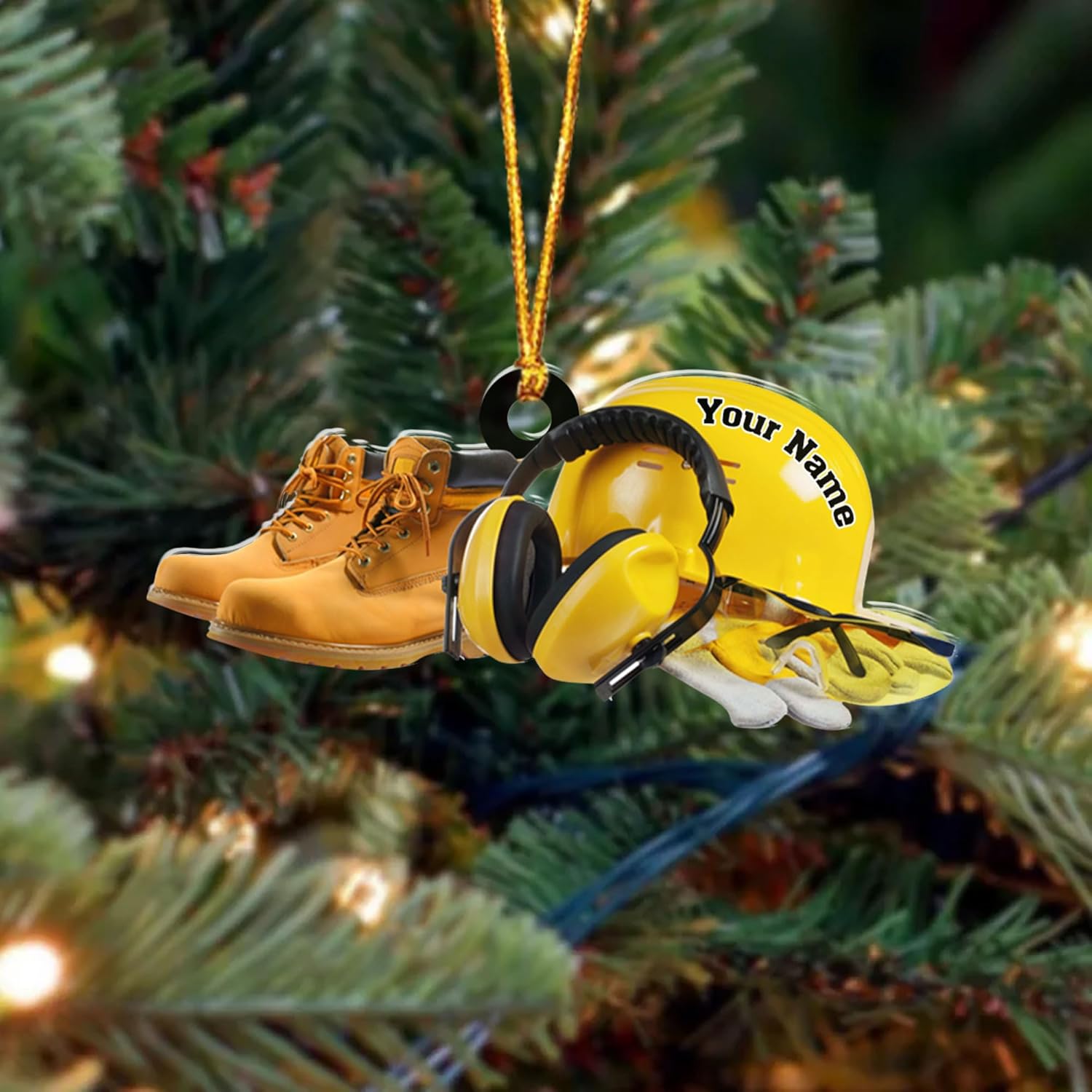 Personalized Construction Ornaments for Christmas Tree 2024, Construction Tree Ornaments Construction Ornament, Construction Tool Box Hard Hat Heavy Equipment Xmas Gift for Blue Collar Workers (W10)
