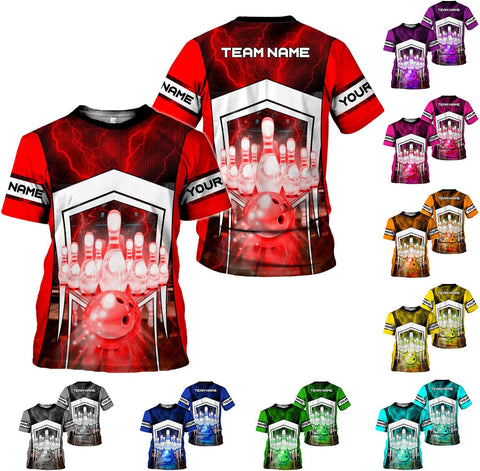 mostprints Personalized Name Bowling Shirts for Men & Women, Bowling Shirts for Team Bowling, Bowling Shirts Gift Unisex