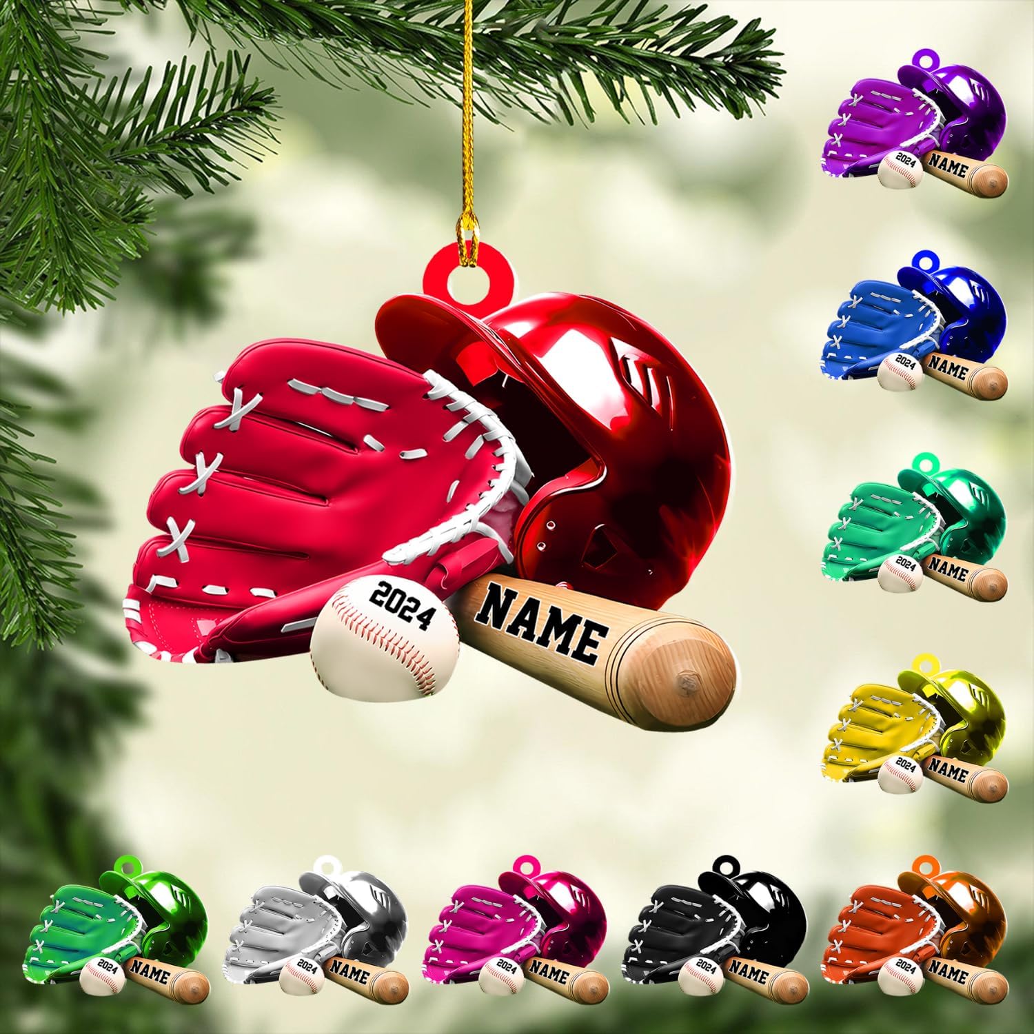 Personalized Softball Ornament Custom Name & Number Ornaments 2024 for Girl Coach Softball, Softball Gloves Ornament Custom, Softbal Ornament, Softball Ornament Softball Lover (Style 18)