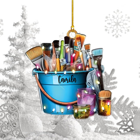 AOVL Personalized Painting Ornament, Artist Christmas Ornament, Drawing Ornament Gift, Painter Christmas Ornament, Painting Artist Ornament, Painting Tool Ornament Painter (Painting 18)