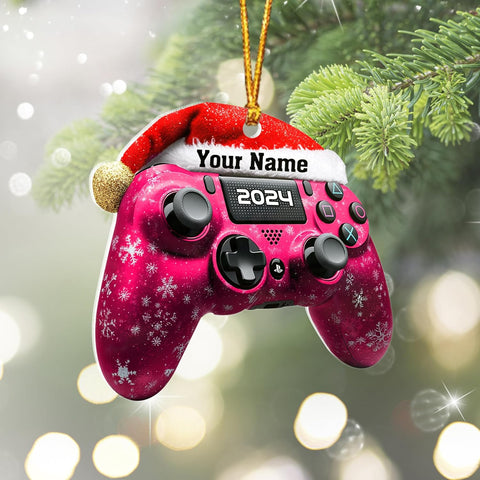 Personalized Video Game Controller Ornament, Custom Gamer Ornament Christmas Ornaments Gaming Controller Gift for Gamer, Gaming Ornaments for Christmas Tree Decorations 2D Gaming Ornaments (CTL3)