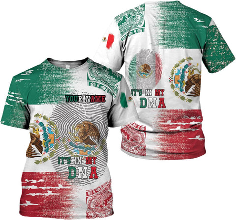 Paniprints Personalized Name Mexican Shirts for Men, Customized Mexico Shirts for Men, Mexico Shirts for Women Mexico Flag