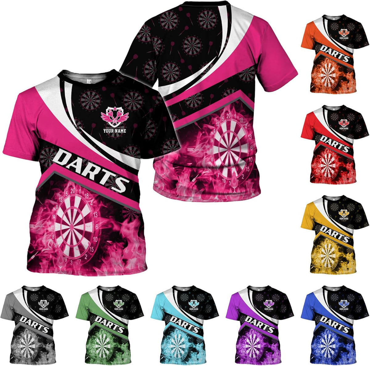 mostprints Personalized Dart Shirts, Darts Shirts for Men, Dart Jerseys for Teams, Dartboard Players Shirt Darts Board Gift