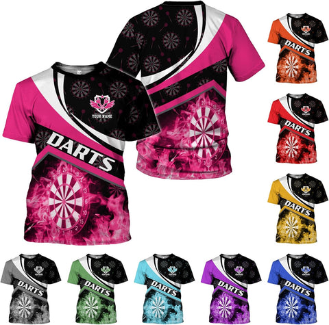 HomeDesign Personalized Dart Shirts, Darts Shirts for Men, Dart Jerseys for Teams, Dartboard Players Shirt Darts Board Gift