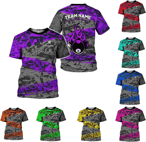 Ligthuy Personalized Name Billiard Shirts 3D, Billiards Shirt 8 Ball Billiard Shirt Custom Men's Pool Men Women1