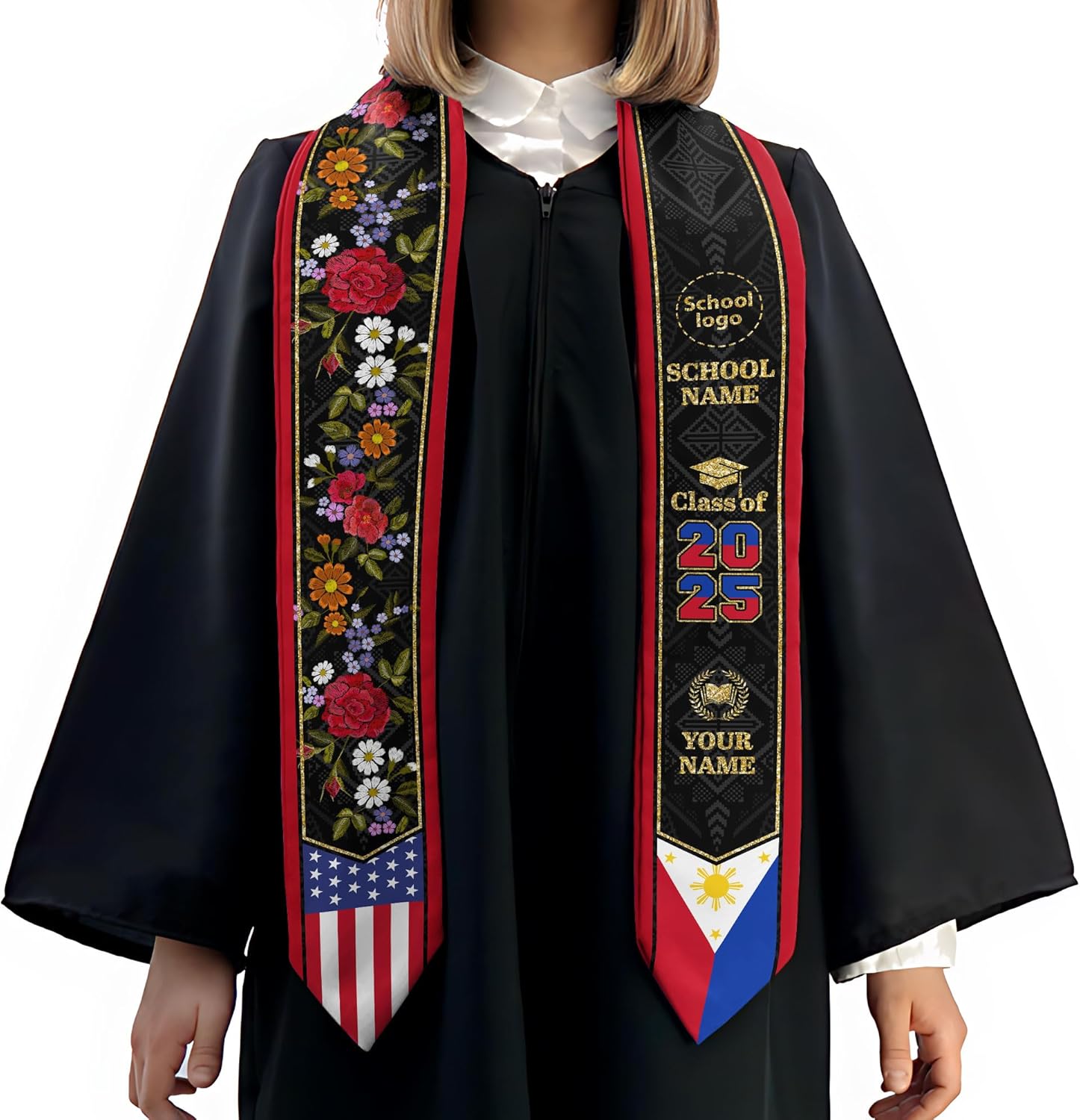 Customize Filipino Graduation Sash, Philippines Graduation Stole, Philippine Graduation Sash 2025