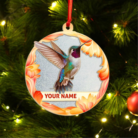 MAPrints Personalized Hummingbird Ornaments for Christmas Tree 2024, Hummingbird Christmas 2024 Ornament, Bird Suncatcher Wood Acrylic Ornament, Gifts for Bird Lovers (NBird 5)