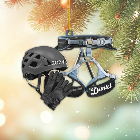 Artparel Personalized Climbing Ornaments Rock Climbing Christmas Ornament Rock Climber Ornaments Climber Lover Mountaineer Ornament Gift for Men Women Gift for Climber (CLB8)