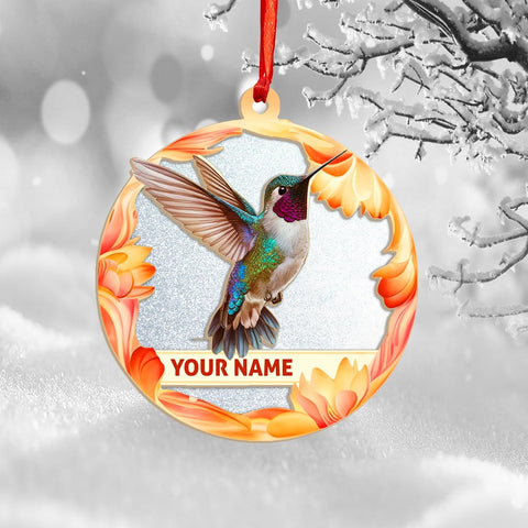 MAPrints Personalized Hummingbird Ornaments for Christmas Tree 2024, Hummingbird Christmas 2024 Ornament, Bird Suncatcher Wood Acrylic Ornament, Gifts for Bird Lovers (NBird 5)