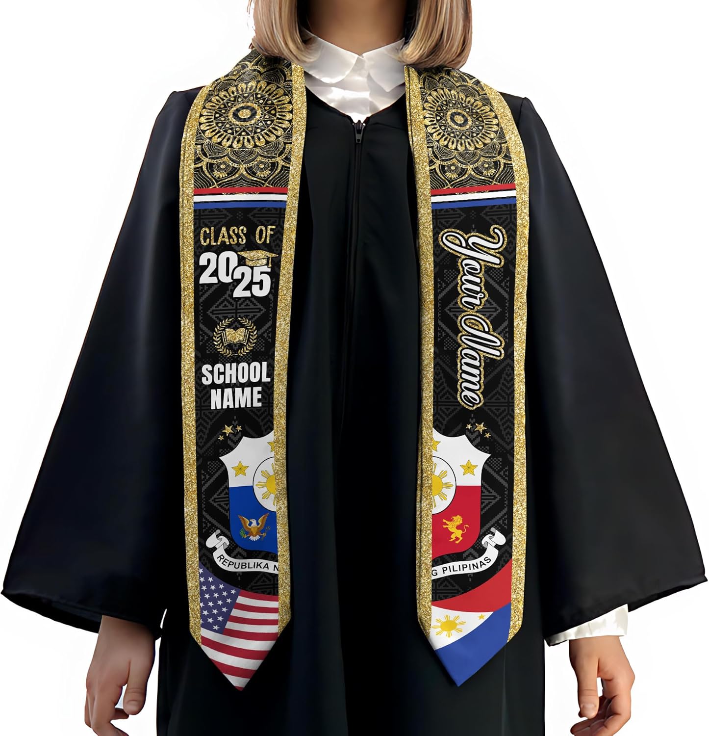 Customize Filipino Graduation Sash, Philippines Graduation Stole, Philippine Graduation Sash 2025