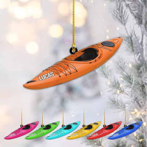 AOVL Personalized Kayak Ornament Lake Kayaking Board Ornament Kayak Gift for Christmas Tree Kayaking Christmas Ornament Kayaking Gifts Ornaments (KY1)