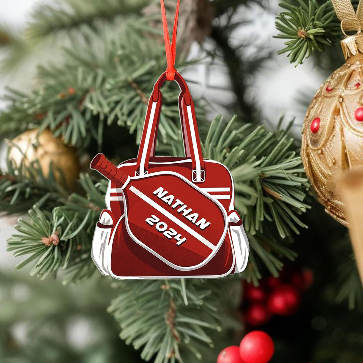 Artparel Custom Pickleball Ornament 2024 Pickleball Ornaments for Christmas Tree Pickle Ball Player Ornament Gift for Pickle Ball Player Paddleball Gifts Pickleball Christmas Tree Ornaments (PKB1)