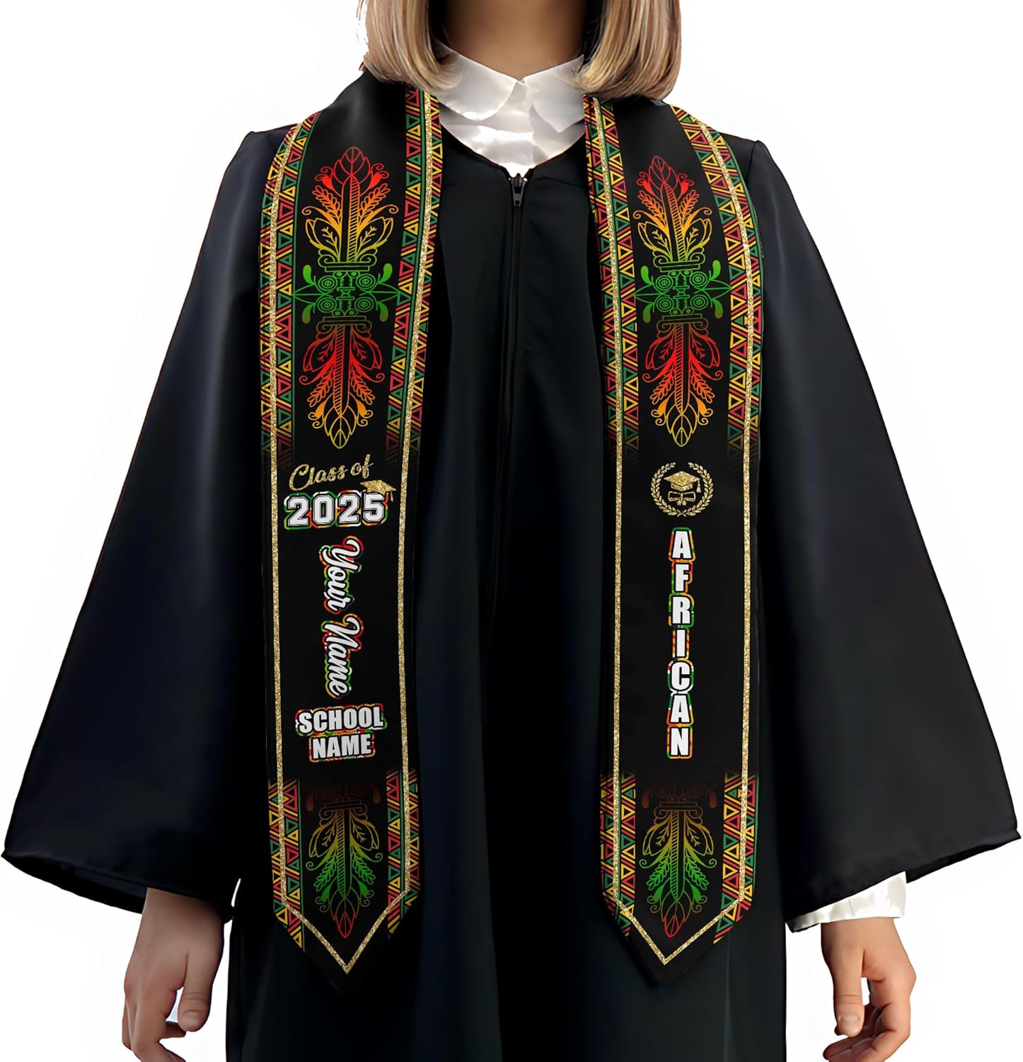African American Graduation Sash, Graduation Stole Customize, African Graduation Sash, Graduation Stole Class of 2025