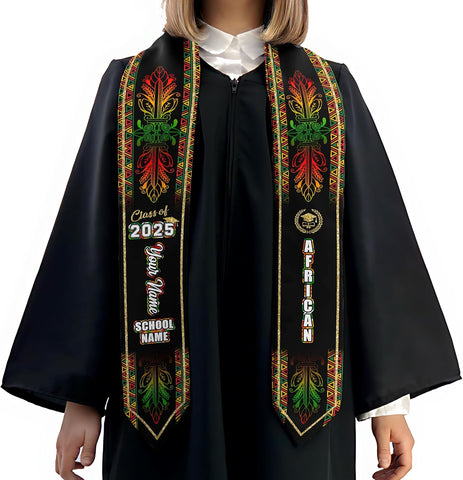 African American Graduation Sash, Graduation Stole Customize, African Graduation Sash, Graduation Stole Class of 2025
