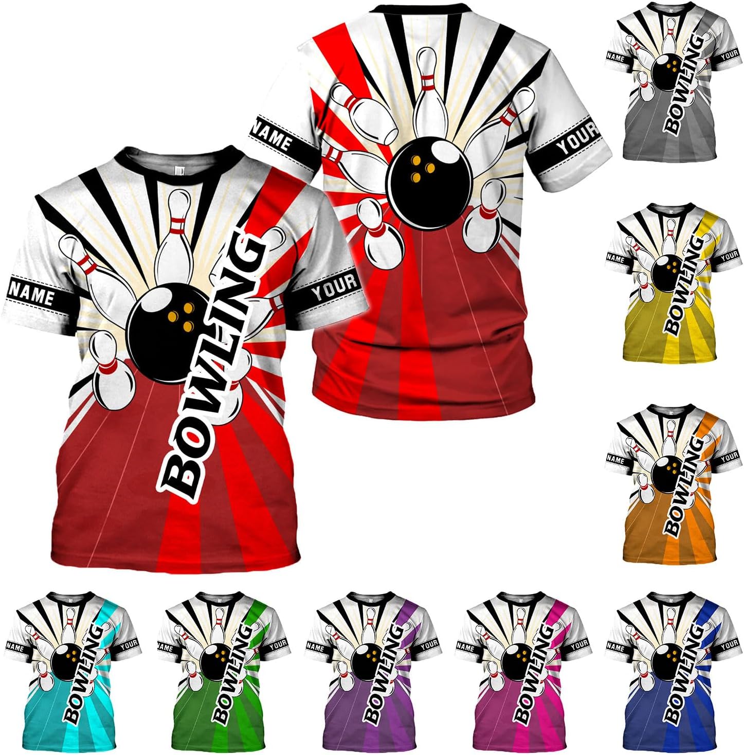 Custom Bowling Shirts, Personalized Name Bowling Shirts Unisex, Bowling Jerseys for Men & Women, Team Bowling Shirt Gift
