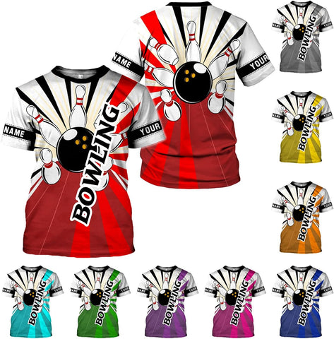 Custom Bowling Shirts, Personalized Name Bowling Shirts Unisex, Bowling Jerseys for Men & Women, Team Bowling Shirt Gift