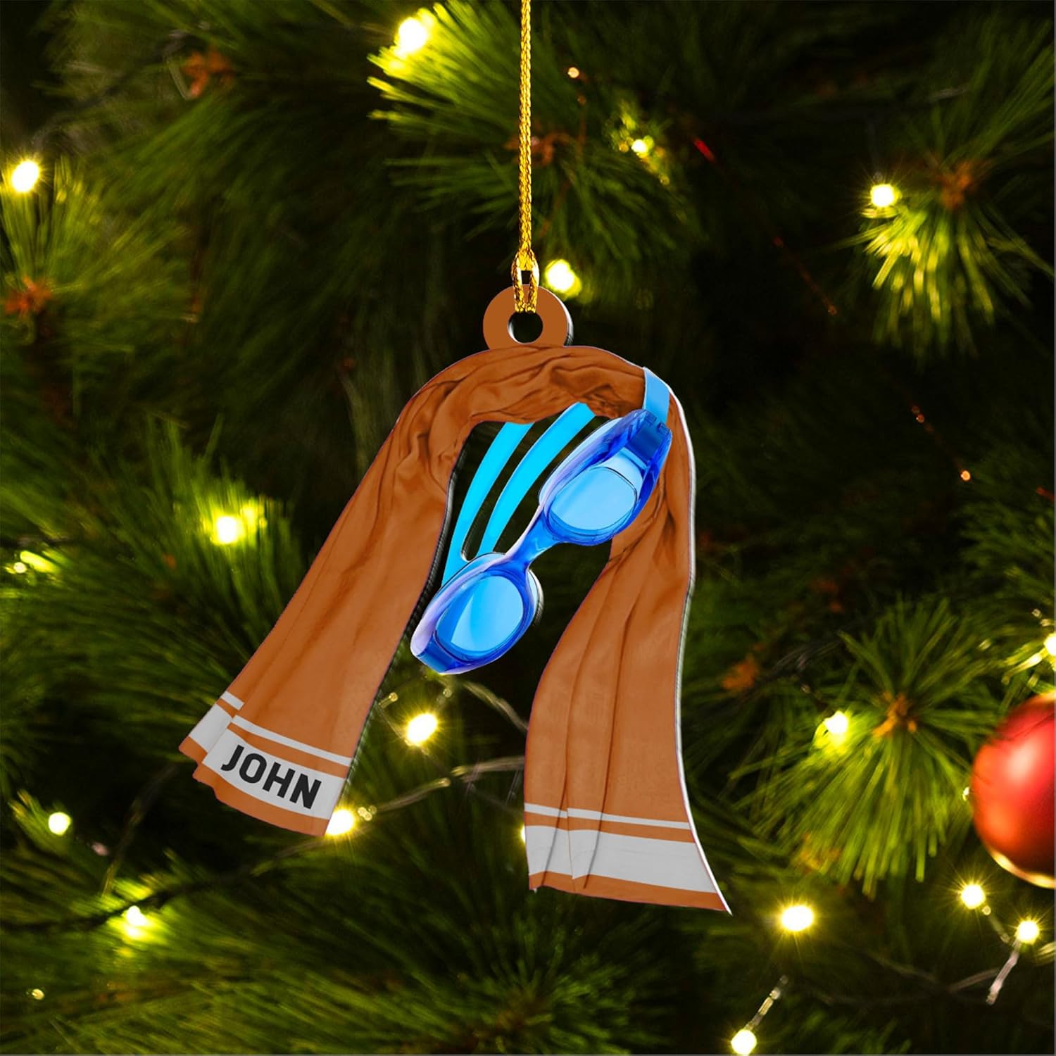 Artparel Personalized Swimming Ornament Gift for Swimming Lovers Ornaments Boy\/Girl Swimmer Christmas Ornament Christmas Tree Decor Swimming Christmas Ornament Lovers Xmas (SMM 7)