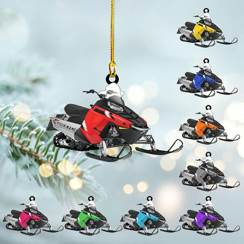 Artparel Personalized Customized Snowmobile Shoes Acrylic Christmas Ornament for Snowmobile Lovers (Snowmobile 2)