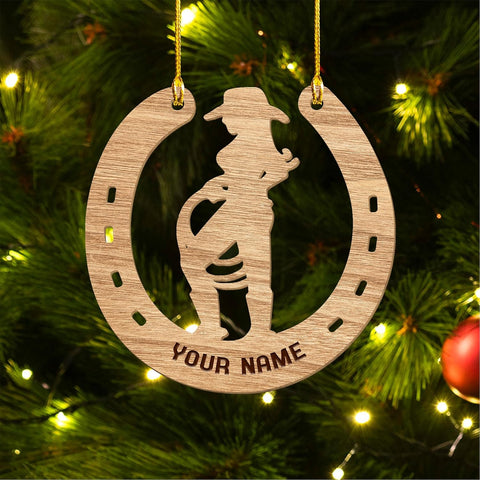 MAPrints Personalized Cowboy Ornament, Horse Ornament 2024, Cowboy Christmas Ornaments, Boy on Horse, Western Cowgirl Ornaments, Cowboy Boots and Hat Christmas Ornament (CB 11)