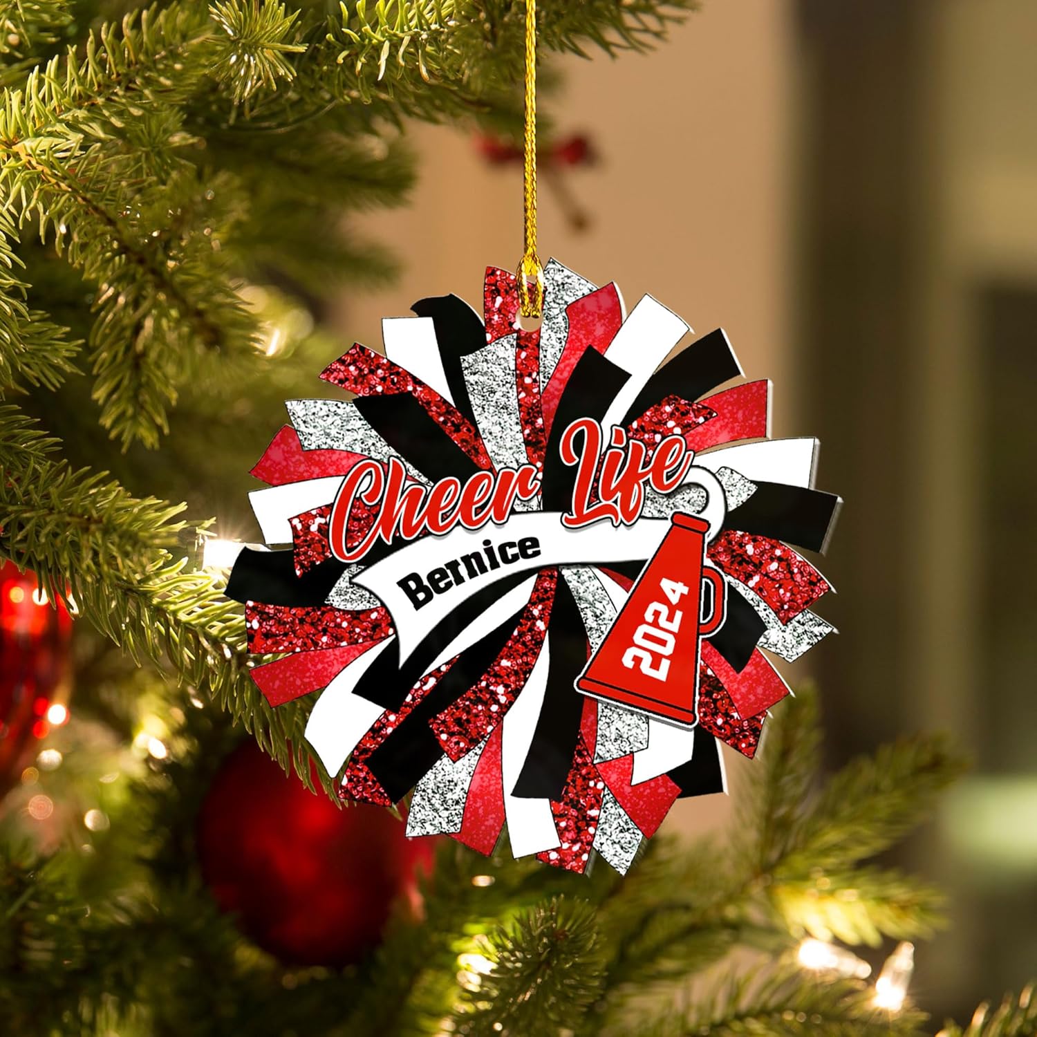 Pretyprints Personalized Cheerleader Ornaments Cheerleader Cheerleading Lovers Ornaments Cheerleading Ornament Gift for Cheerleader Christmas 2024 Cheer Cheerleader Ornaments Xmas (Style 11)