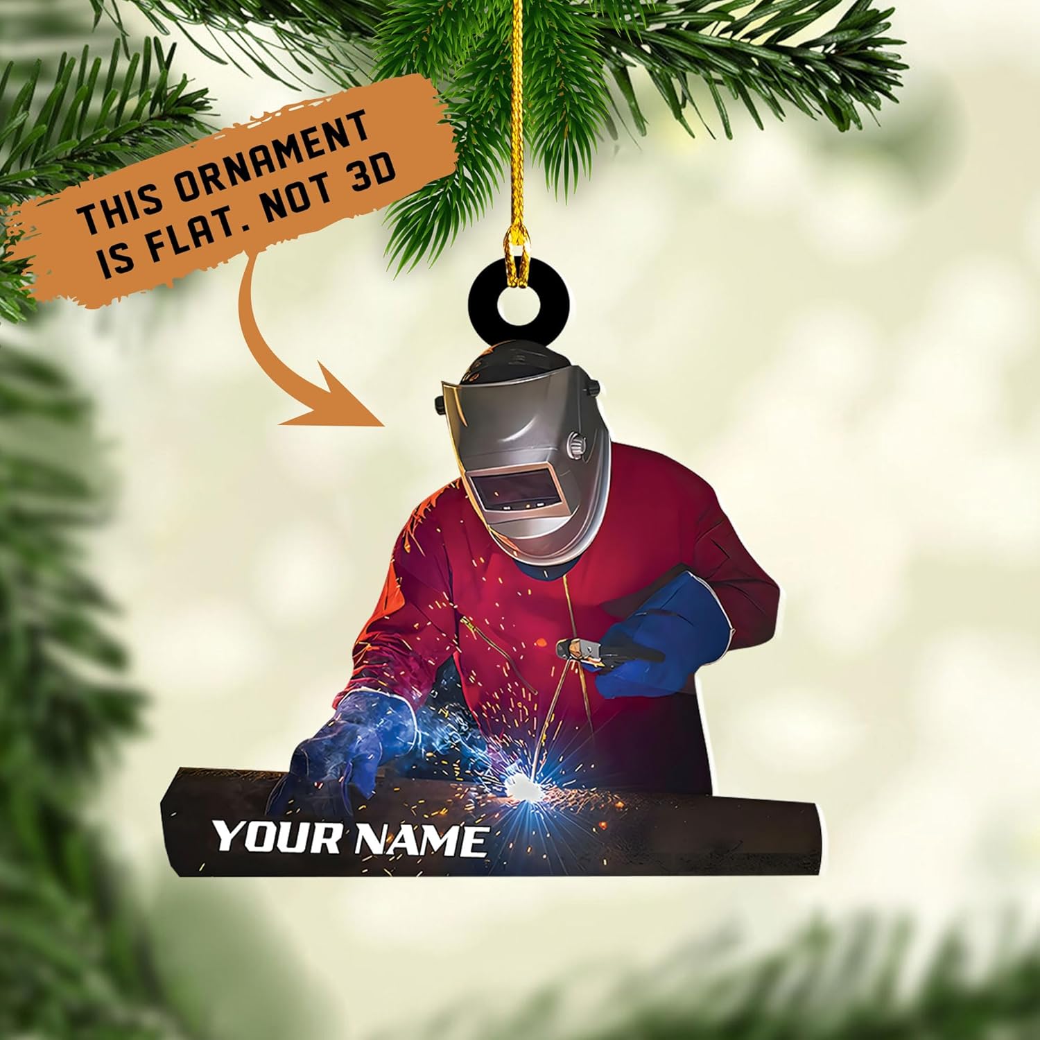 Artparel Personalized Welder Ornaments Custom Name Welder Christmas Ornament Custom Welder Gifts Welder Ornaments for Christmas Tree Welder Christmas Ornament (WD 1)