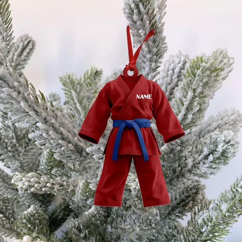 Artparel Personalized Karate Ornament Karate Uniform Ornaments Gifts for Karate Lovers Karate Gift Christmas Ornament 2024 Taekwondo Ornament Jiu Jitsu Ornament Gift for Karate (KRT18)
