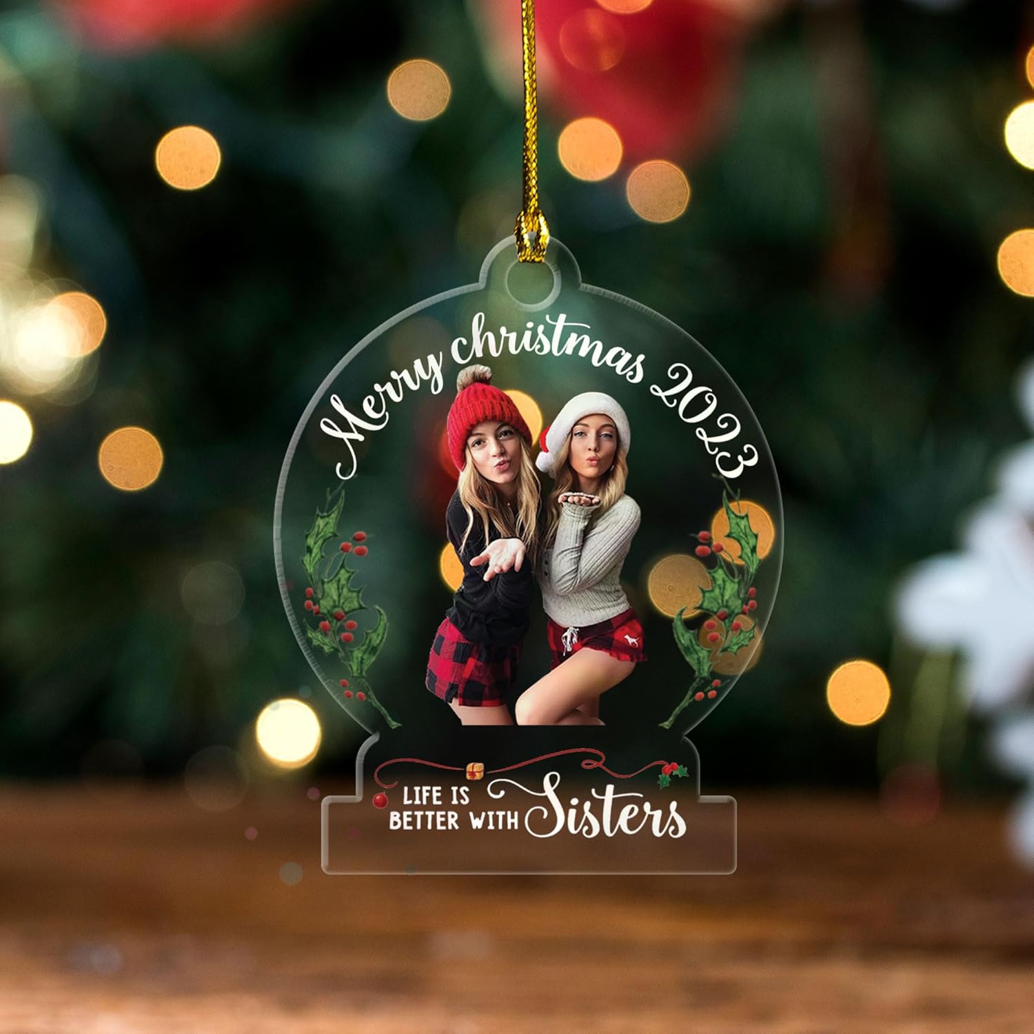 Personalized Best Friend Ornament, Custom Christmas Friendship Gift, Xmas Besties Gift for Christmas Tree 2024, Good Friend Christmas Ornaments Friends Bestie Ornaments (BFF 19)