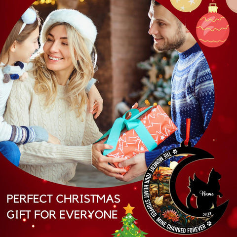 MAPrints Personalized Cat Christmas Ornaments, Cat First Christmas Suncatcher Wood Ornaments, Gifts for Cat Lovers, Cat Memorial Ornament, Forever Loved Cat Keepsake, Cat Loss Gifts (CAT 12+)