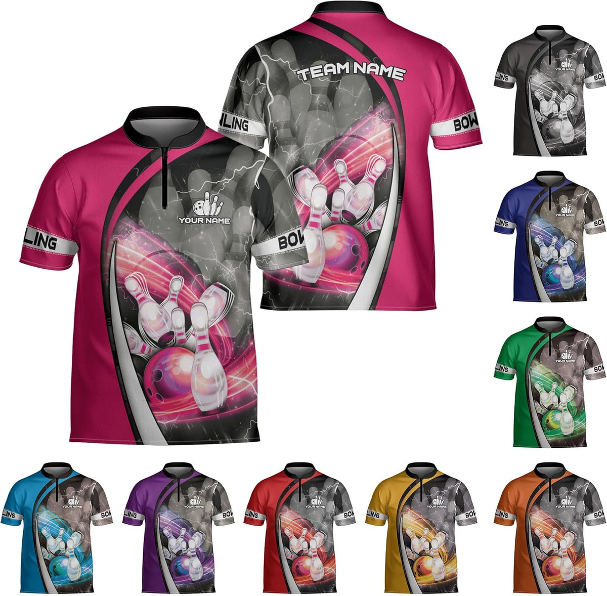 Homedesign Personalized Bowling Jersey Gift 3D Custom Bowling Shirts for Team Name Bowl Bowler Shirt Unisex Cool Men Women