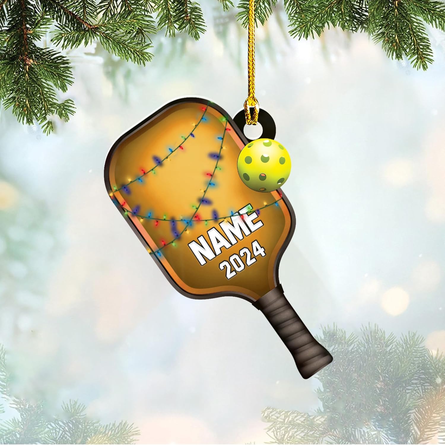 HomeDesign Personalized Pickleball Ornament 2023, Pickleball Paddles, Pickle Baller Sport Gifts Pickleball Ornament Christmas Tree Pickleball Decorations for Pickleball Lovers (PB3)