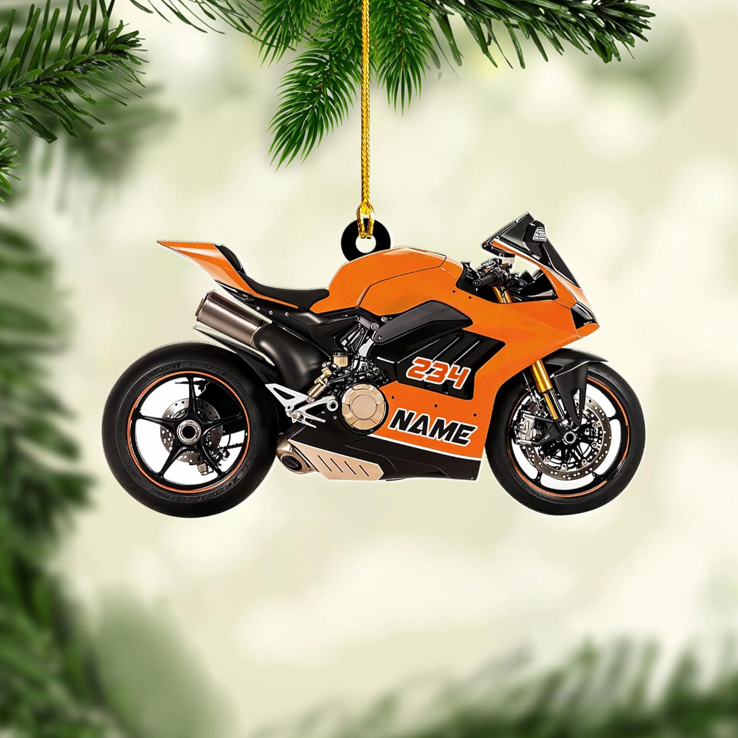 Artparel Custom Motorcycle Ornaments 2024 Motorcycle Ornaments for Christmas Tree Personalized Dirt Bike Ornament Motocross Christmas Ornament Biker Ornament (MC11)