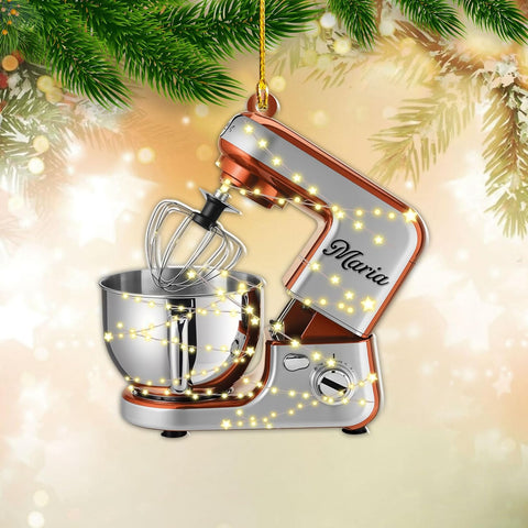 Custom Baking Mixer Lights 2D Flat Ornament Customized Stand Mixer Mica Christmas Ornaments Love Cooking Xmas Keepsake Gift Ideas Gifts for Chef Lovers Gift (CBM1)