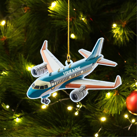 Piratify Personalized Airplane Ornaments for Christmas Tree - Airplane Christmas Ornament 2023, 2D Acrylic Flat Planes Decorations Room and Christmas Tree (Airplane 3)