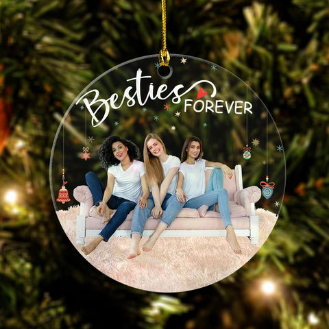 MAPrints Personalized Best Friend Ornament, Custom Christmas Friendship Gift, Xmas Besties Gift for Christmas Tree 2024, Good Friend Christmas Ornaments Friends Bestie Ornaments (BFF 25)