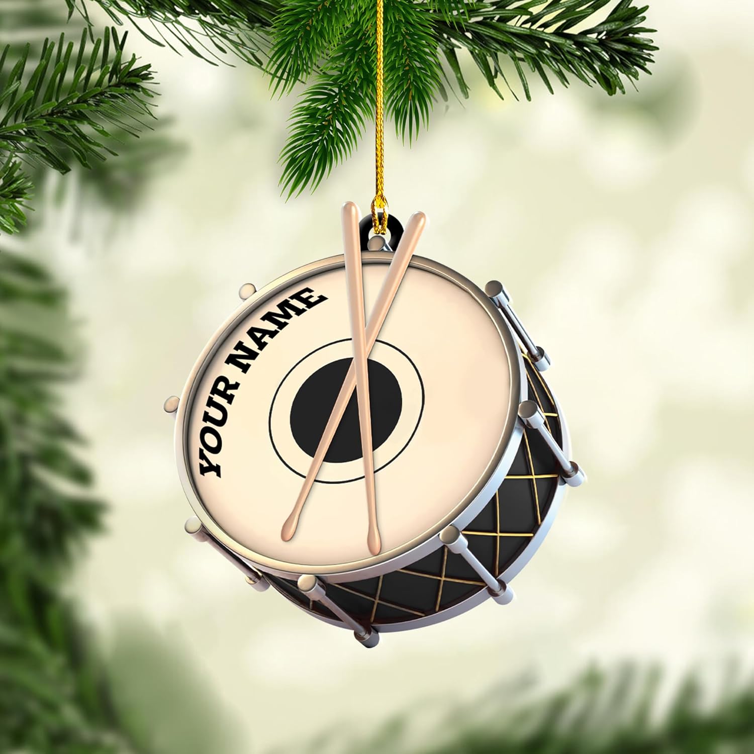 Personalized Drum Set Ornaments for Christmas, Customized Drummer Playing Drum Christmas Ornament 2024, Custom Name Year Drummer Xmas Ornament, Instrument Ornaments, Drum Ornament Xmas (Drum 1)