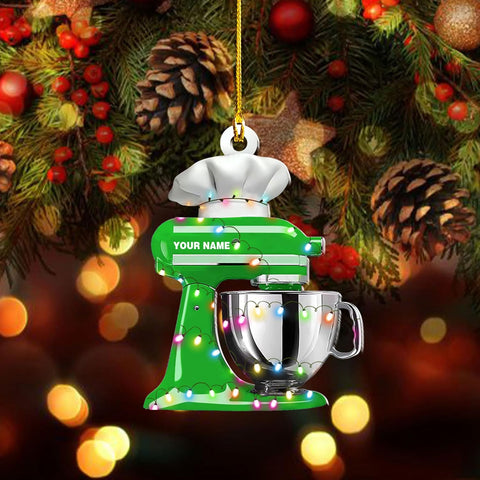 Royal Fight Personalized Baking Christmas Ornament Baking Ornaments Love Baking Christmas Tree Ornament Baking Mixer with String Lights Baker Gift Baker Ornament Tree Hanging Décor (Baking 1)