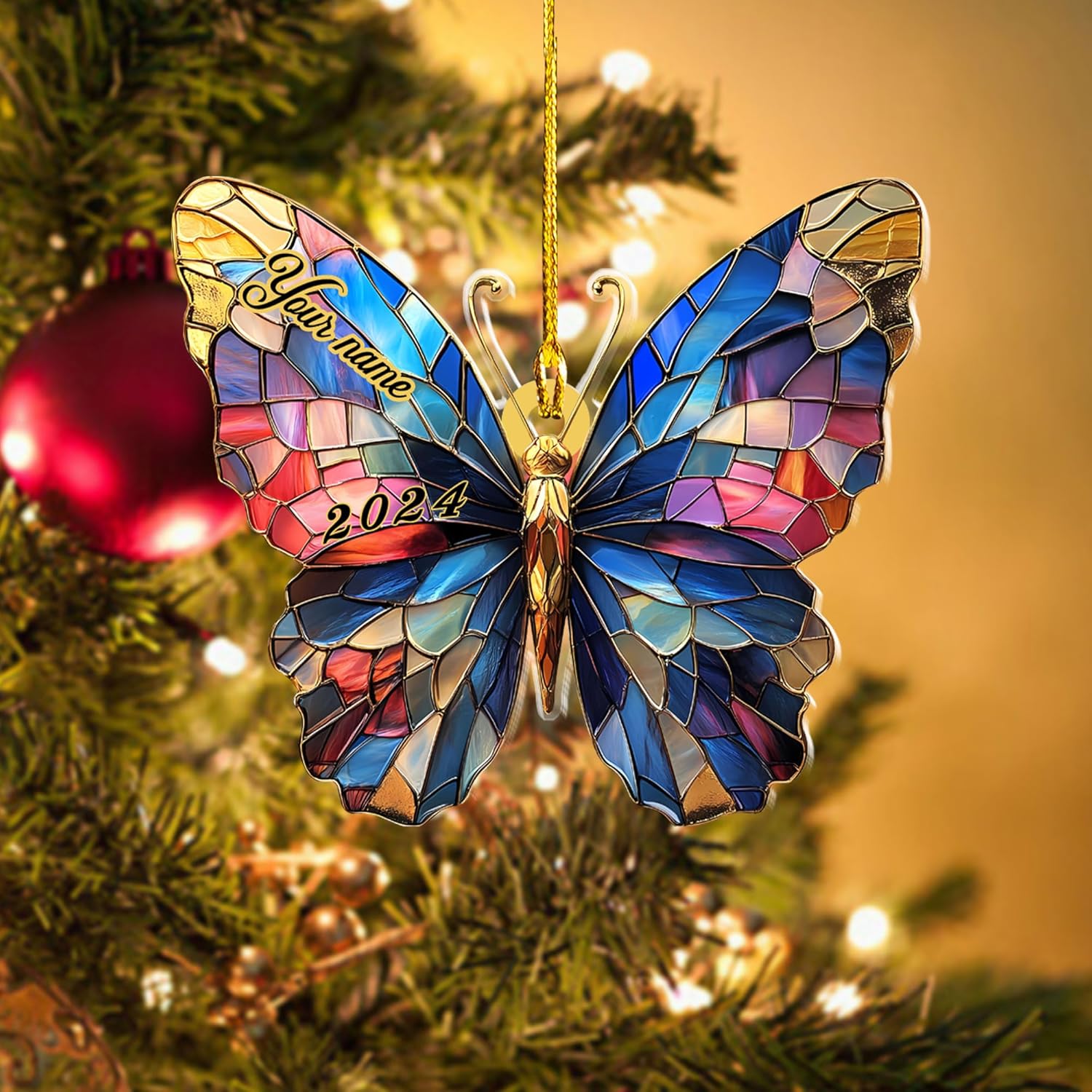 Mostefy Personalized Butterfly Ornament 2024, Butterfly Christmas Ornament Butterfly Ornament Christmas, Balloon Ornaments 2024, Balloon Ornaments Christmas, Hot Air Balloon Ornament (Butterfly 2)