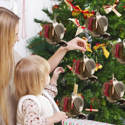 Podagree Personalized Cowboy Boots and Hat Christmas Ornament for Cowboy, Cowboy Cowgirl Horseback Riding Ornament, Horse Racing Ornament (CB4)