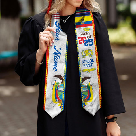 Pretyprints Ecuador Graduation Stole, Ecuadorians American Flag Graduation Sash 2025, Ecuadorians Graduation Sash