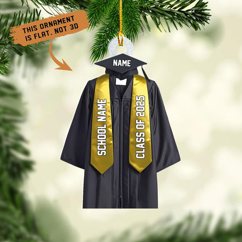 Ligthuy Personalized Graduation Ornament, Graduation Ornaments Class of 2024 2025, College Master Senior Year Christmas Ornament 2024 2025, Pine Hanging Decoration for Xmas (Graduation 4)