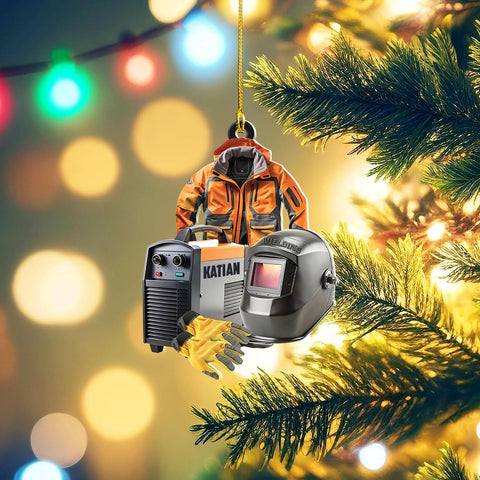 Artparel Personalized Welder Ornaments Custom Name Welder Christmas Ornament Custom Welder Gifts Welder Ornaments for Christmas Tree Welder Christmas Ornament (WD33)