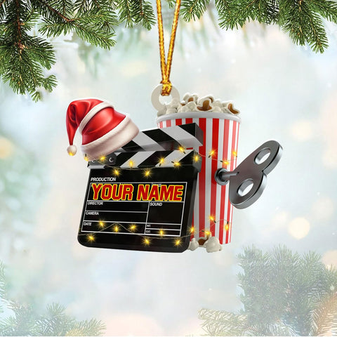 AOVL Personalized Film Clapboard Ornament Movie Clapper Christmas Ornaments Film Clapboard Ornament Film Clapper Ornament Director Clapboard Christmas Ornament Movie Clapperboard Theater (FilmH1)