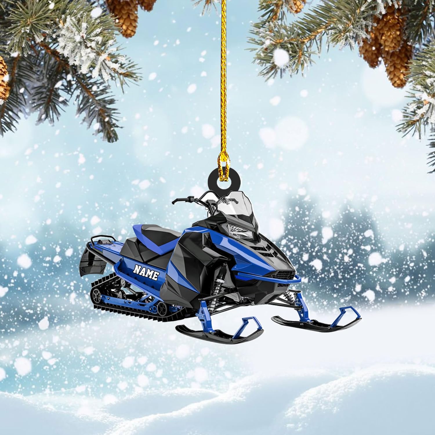 Artparel Personalized Customized Snowmobile Shoes Acrylic Christmas Ornament for Snowmobile Lovers (SM 3)