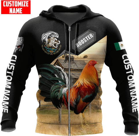Personalized Rooster 3D Printed Unisex Shirt Unisex Hoodie, T Shirt, Zip Up Hoodie, Sweatshirt For Men AD1212 Multicolor