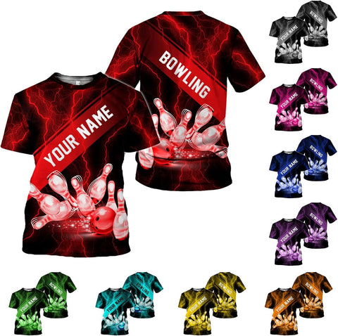 mostprints Personalized Name Bowling Shirts for Men & Women, Bowling Shirts for Team Bowling, Bowling Shirts Gift Unisex