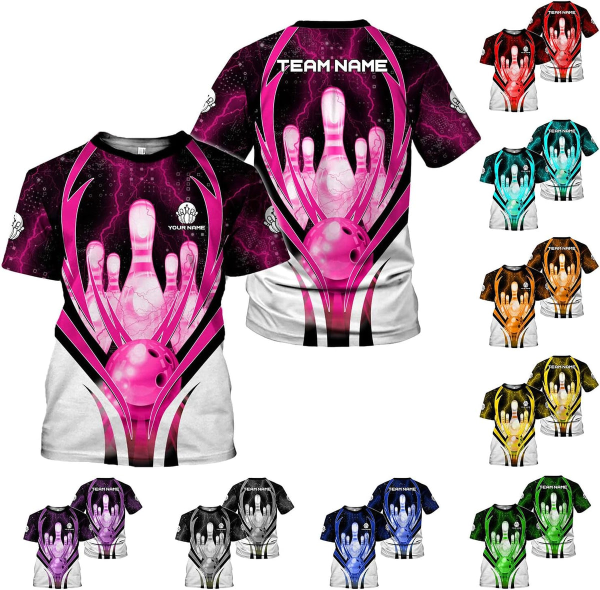 HomeDesign Personalized Name Bowling Shirts for Men & Women, Bowling Shirts for Team Bowling, Bowling Shirts Gift Unisex