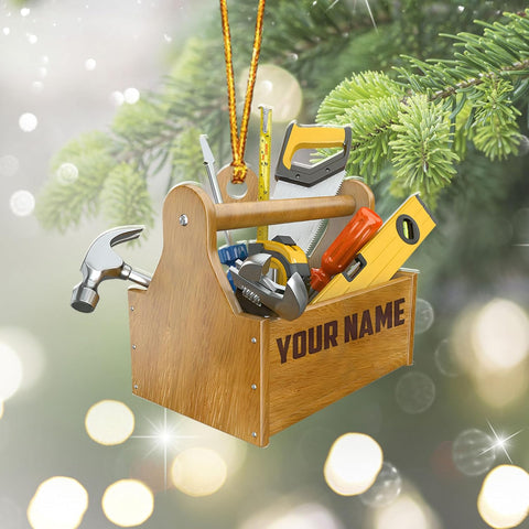 Personalized Construction Ornaments for Christmas Tree 2024, Construction Tree Ornaments Construction Ornament, Construction Tool Box Hard Hat Heavy Equipment Xmas Gift for Blue Collar Workers (W19)