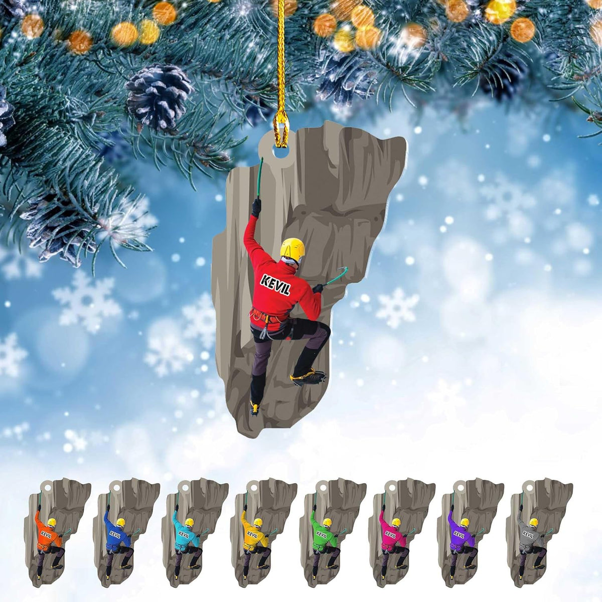 Tinoshop Personalized Rock Climber Christmas Ornament, Rock Climbing Christmas Ornaments, Rock Climbing Ornament Gifts for Rock Climber, Rock Climbing Gifts for Men Women, Gifts for Climbers (ON577)