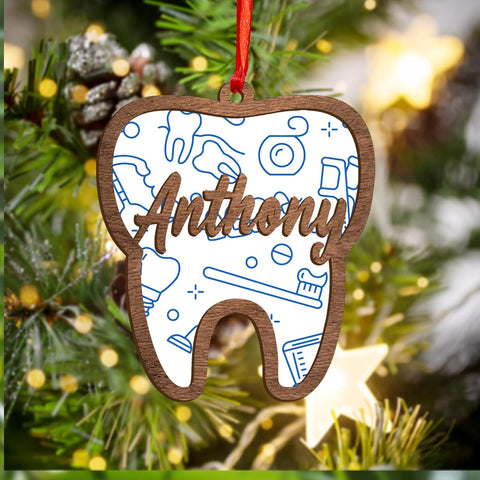Mostefy Personalized Dentist Christmas Ornaments 2024, Dental 2D Flat Printed Acrylic Ornament, Dentist Xmas, Dentist Hanging Ornament, Custom Dentist (Style 3)