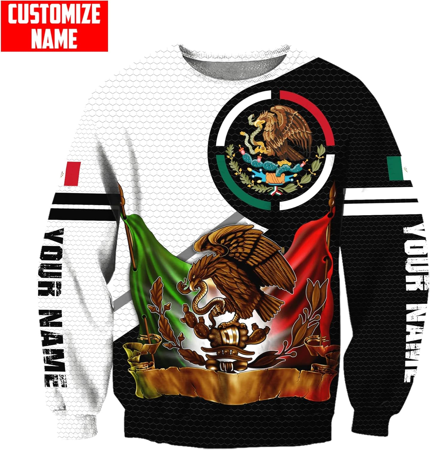 Personalized Name Mexican Hoodie 3D, Customized Mexico Hoodies for Men & Women